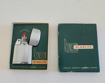 Vintage Circa 1960's Ronson Windlite Cigarette Lighter, Original