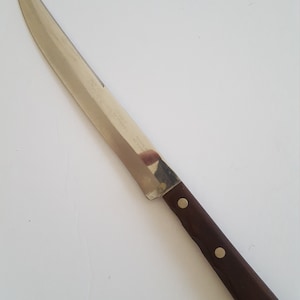 Vintage 1980s Case XX Carving Knife: Hardwood Handle, Stainless Steel Blade
