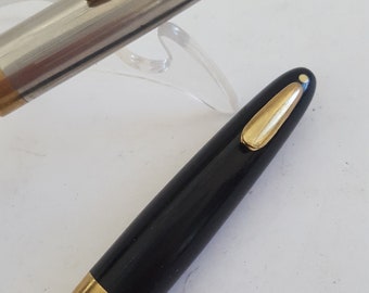 Stylo Plume Vintage Sheaffer Années 1950 Avec Crayon - Plume 14 Carats - Occasion - Encre Noire