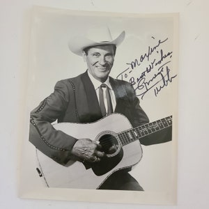 Vintage circa 1970's autographed black & white photo of Country Music Hall of Fame singer Ernest Tubb "To Maxine Best Wishes"