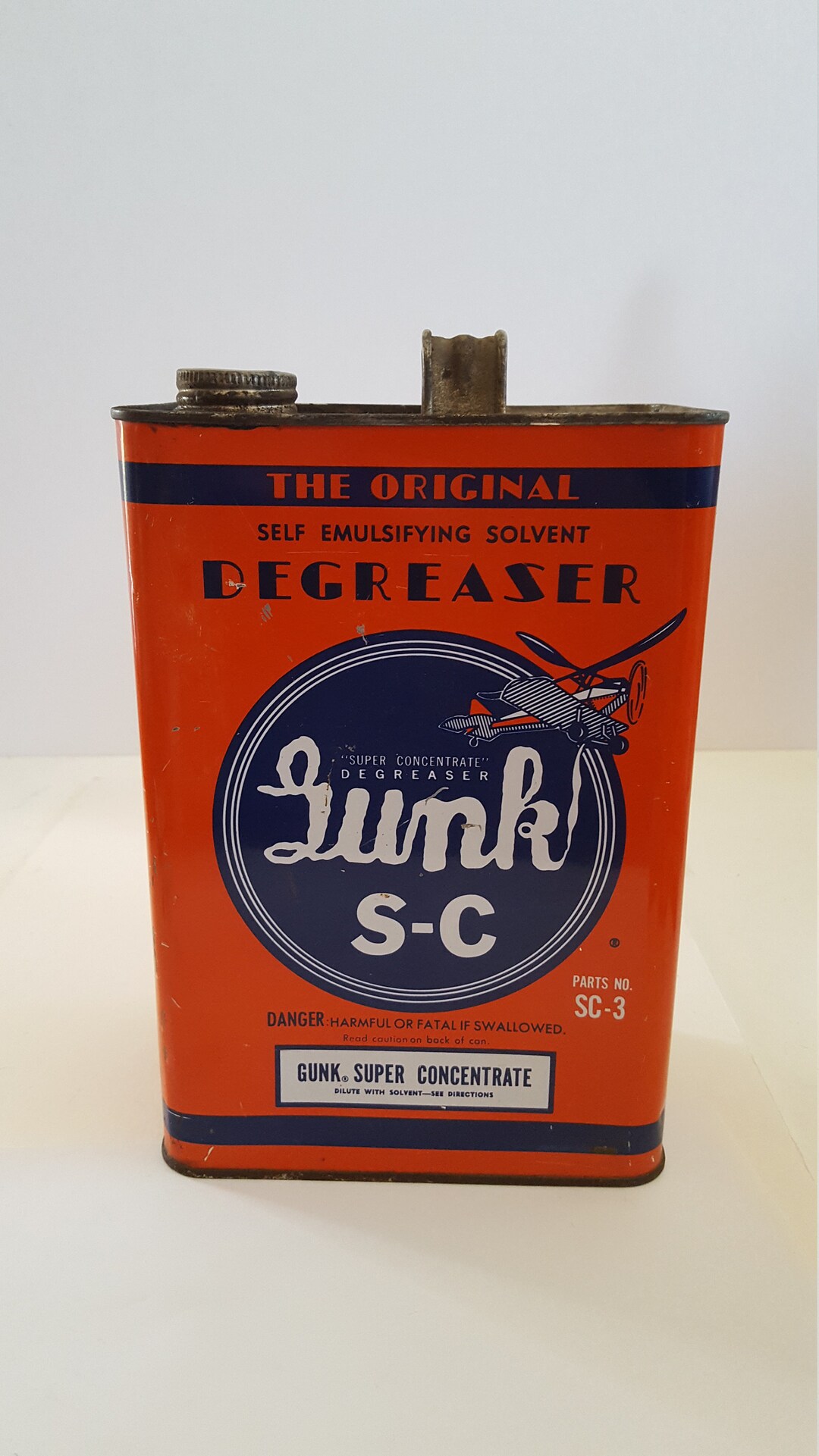 Vintage Circa 1959 Gunk SC super Concentrate Degreaser 1 Gallon Size