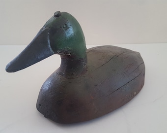 Vintage Hand Carved Mallard Duck Decoy - Folk Art "McBride"