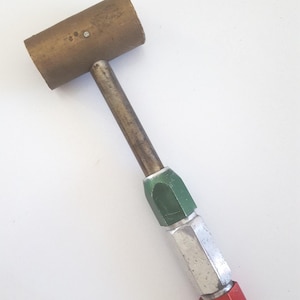 Vintage Brass Hammer: Steel Shank, Aluminum Handle, Dearborn Gage Co.