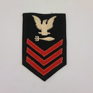 Vintage 1960&#39;s era US Navy First Class Petty Officer rating patch, Torpedoman&#39;s Mate, United States Navy