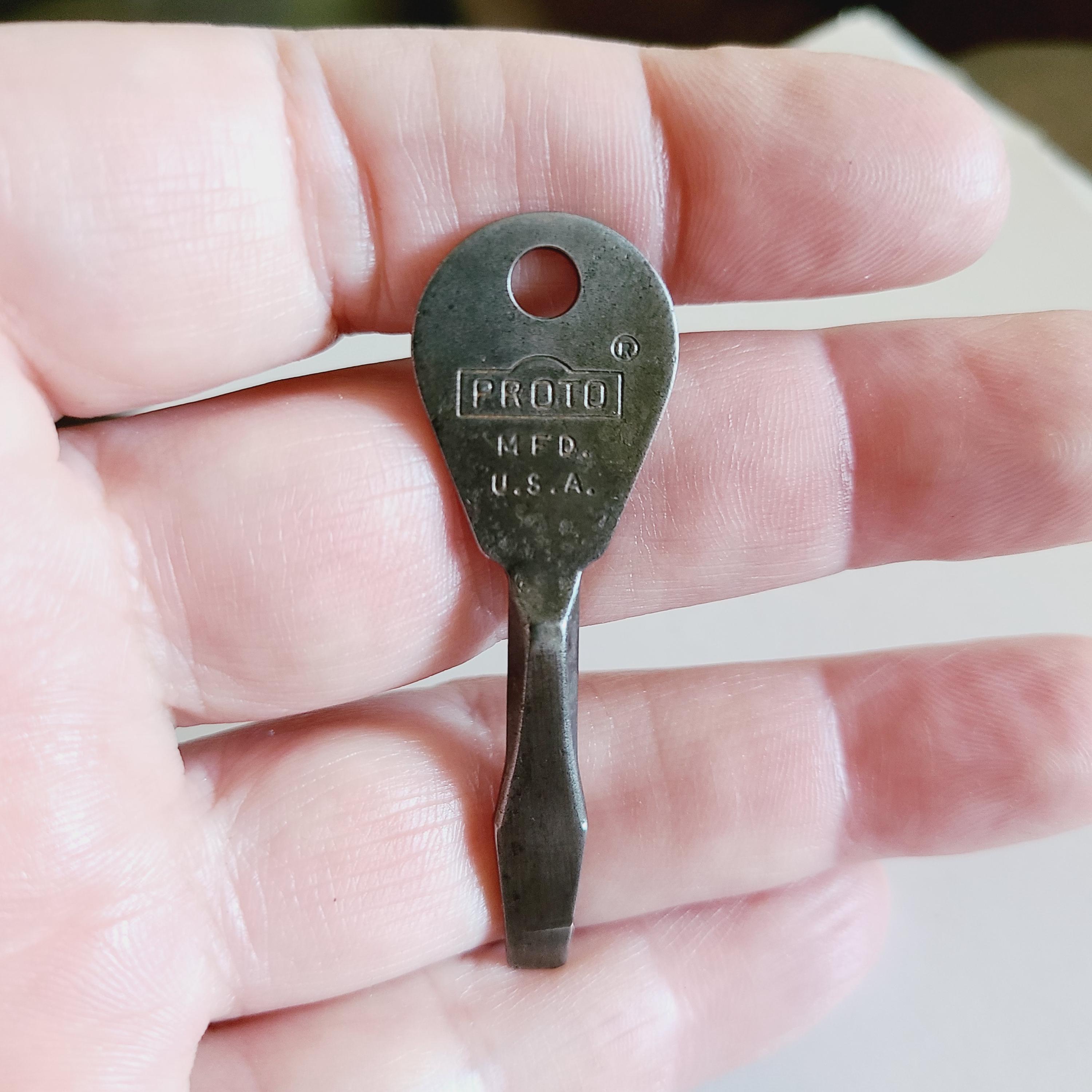 Vintage 1950s Proto Tools Screwdriver Key Ring - General Electric