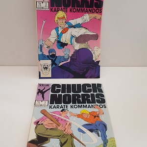 Vintage 1987 lot of 2 Chuck Norris Karate Kommandos issue 2 and 3 Mavel Comics nice condition