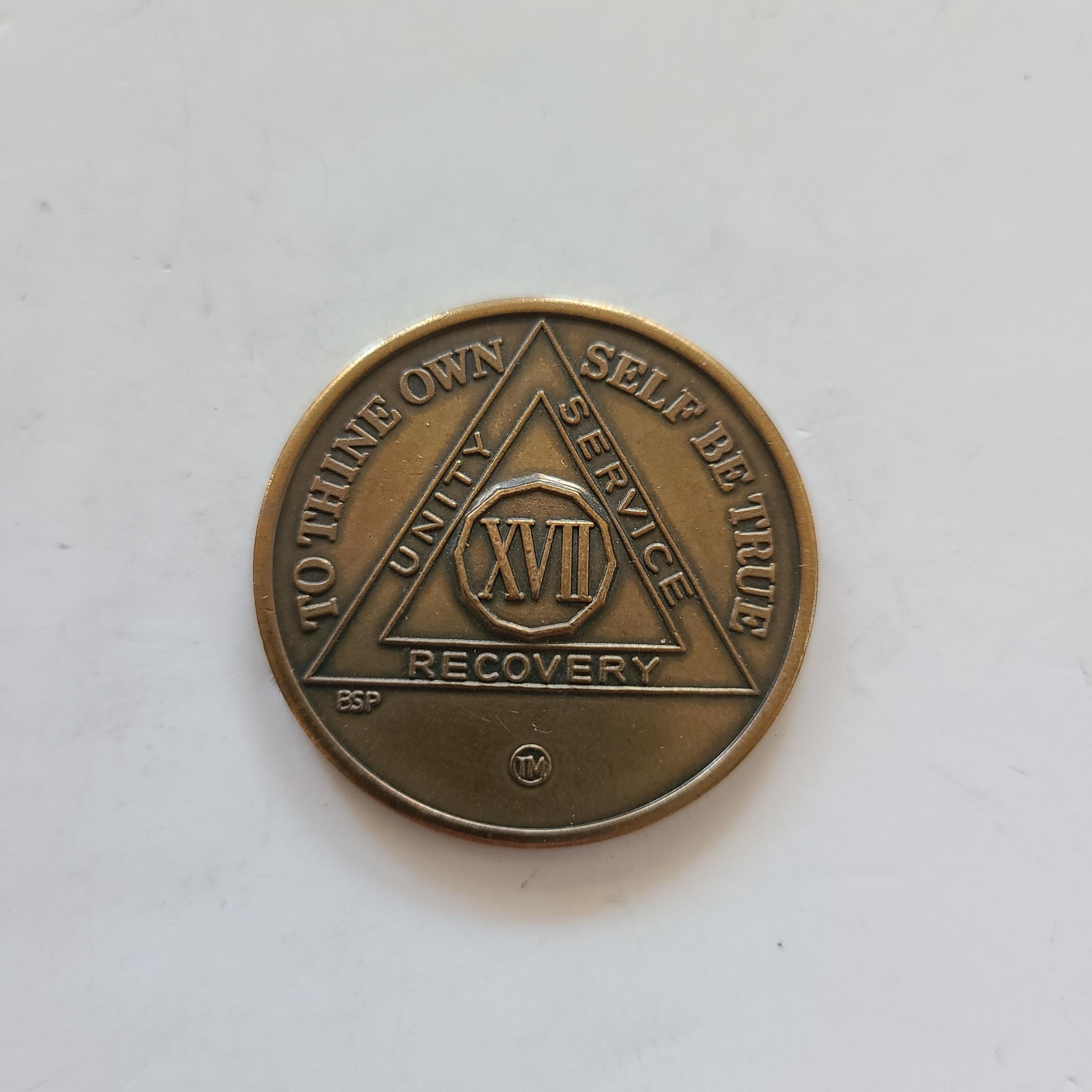 AUBERGE COIN 未使用 Vintage 1980's Alcoholics Anonymous 17 Years Sober, Serenity