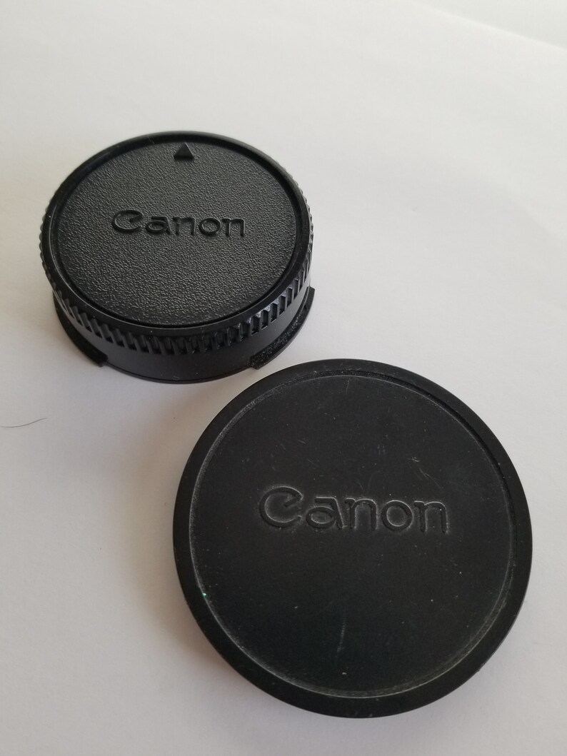 Vintage Canon Camera 35mm lens cap and camera body cover Etsy