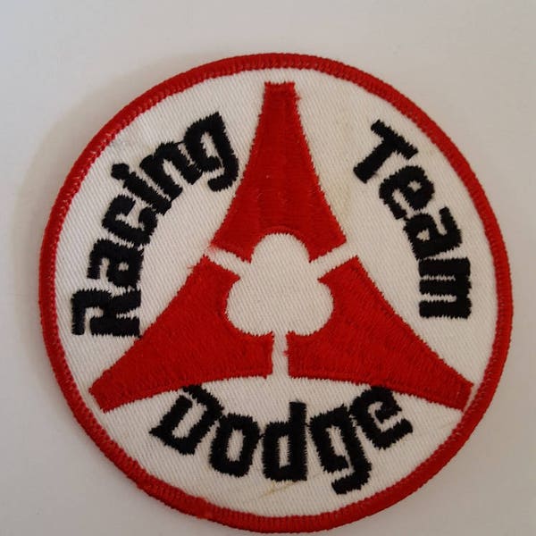 Vintage 1960's Dodge Racing Team embroidered patch,  car collectible, Superbird, NASCAR 4" diameter new old stock