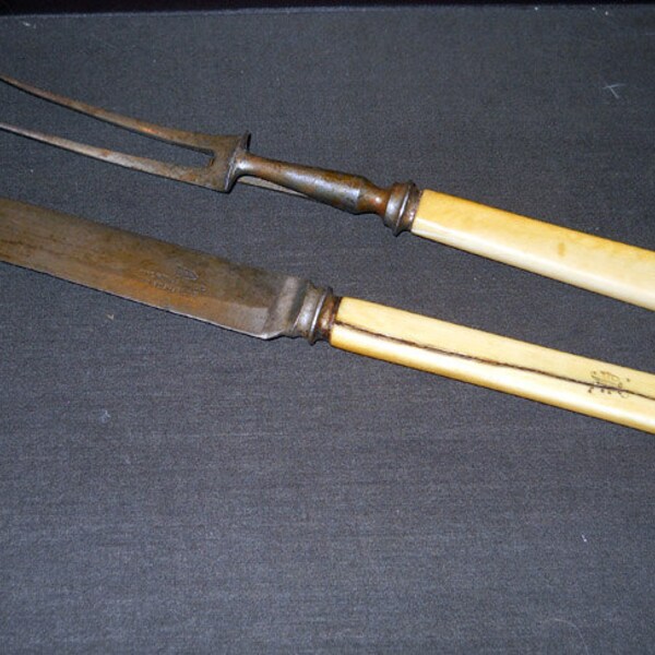 Bone Handle Carving Knife and Fork Etsy