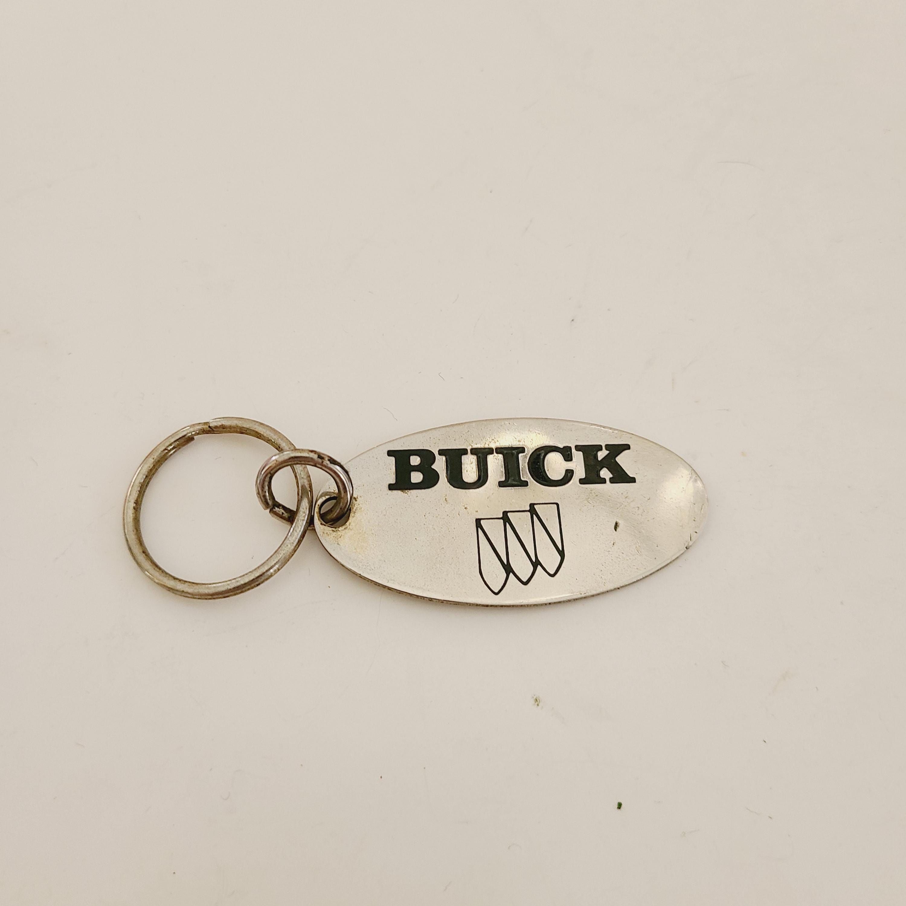 Vintage Circa 1980's Solid Brass Key Ring Embossed Buick