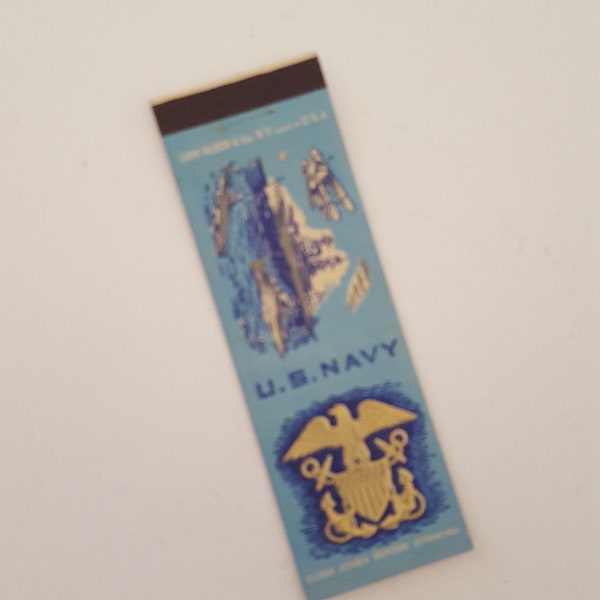 Vintage circa 1940's U.S. Navy matchbook cover with great imagery, good condition