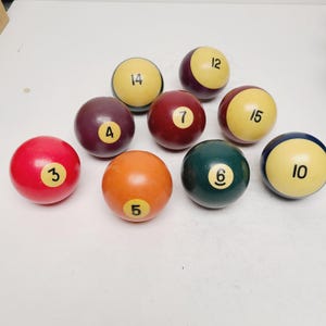 Vintage 1960's billiard balls, good condition, standard size phenolic resin choose from variations price each
