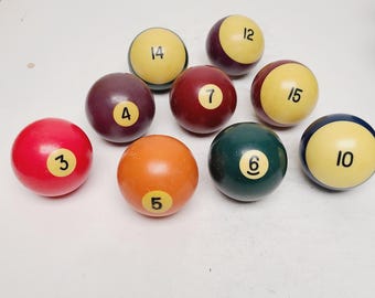 Vintage 1960's billiard balls, good condition, standard size phenolic resin choose from variations price each