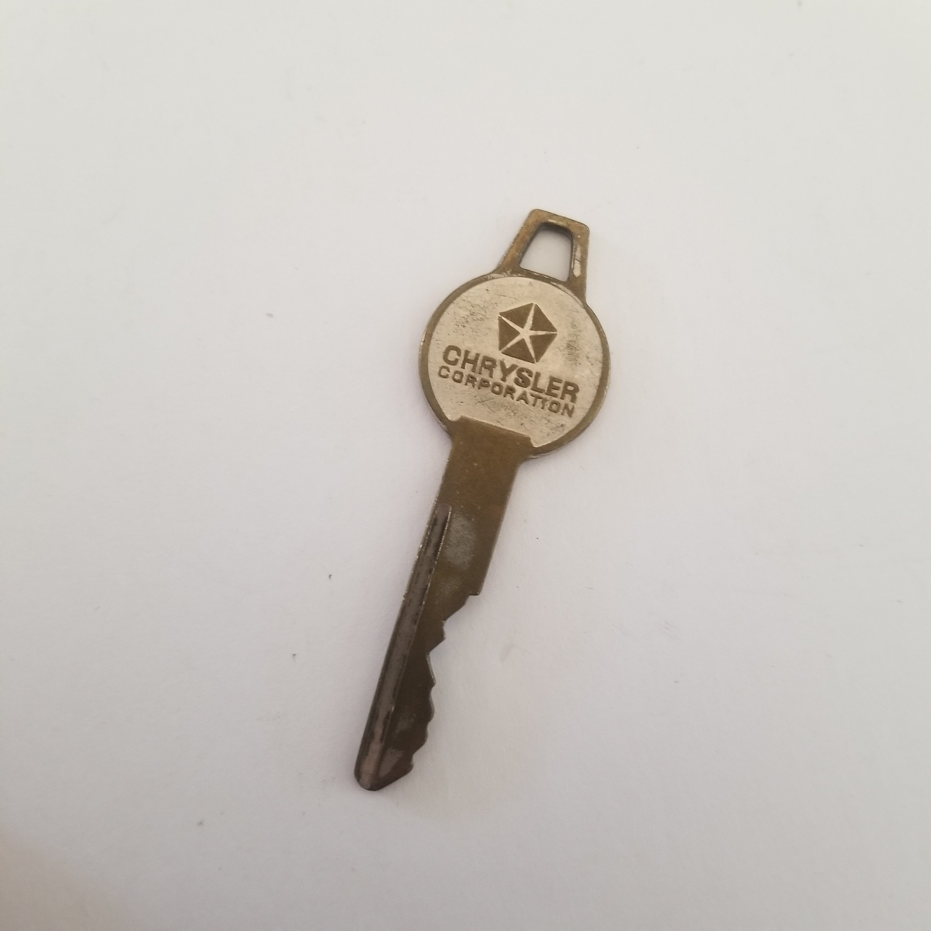Vintage Circa 1960's Cut Chrysler Car Key, Worn Brass With Nice Double ...