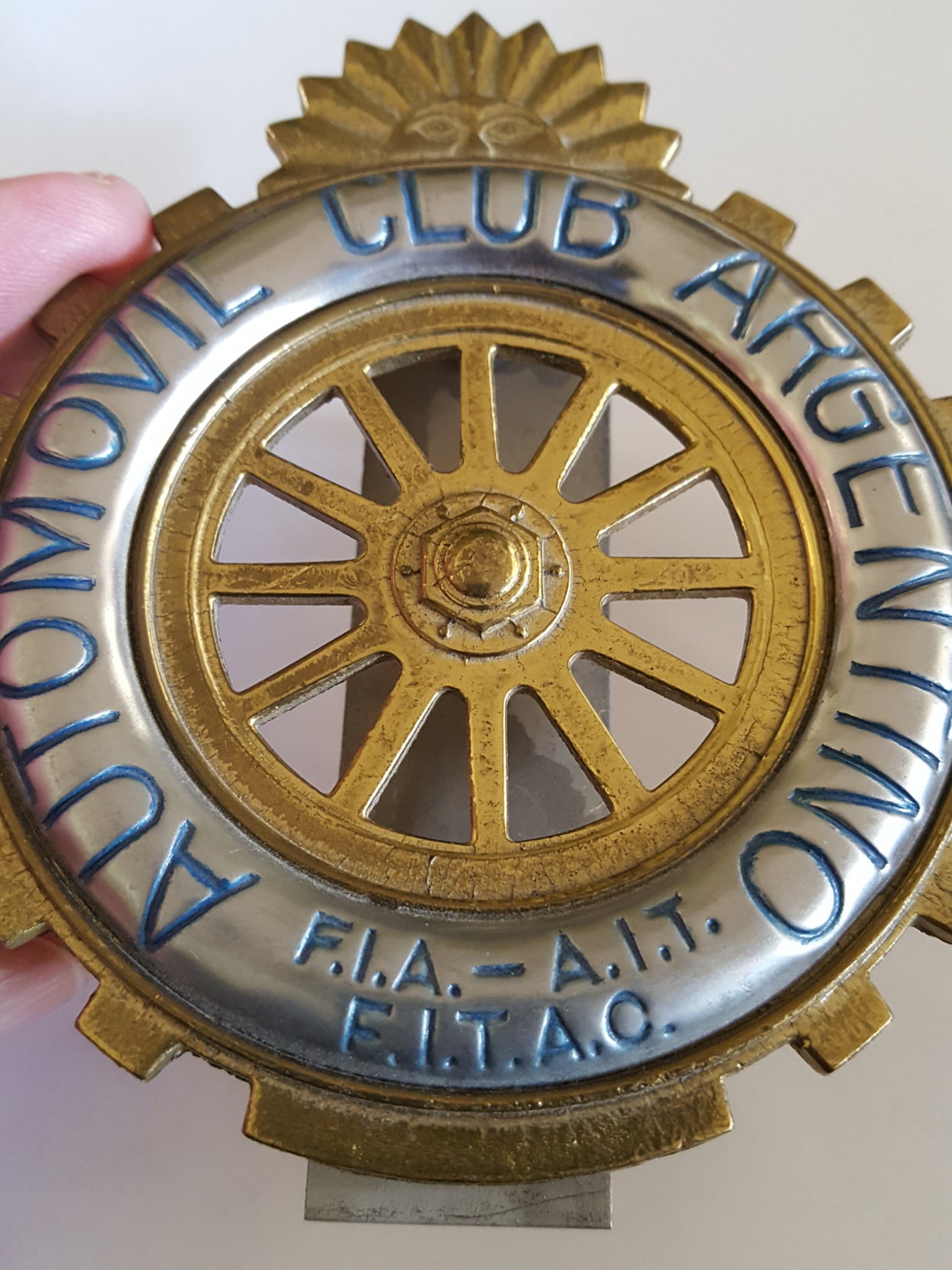 Vintage Car Club grill badge Automovil Club Argentino Etsy
