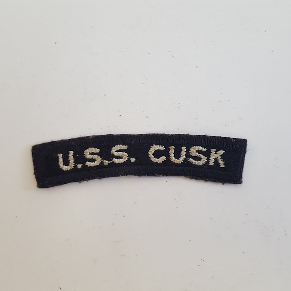 Vintage circa 1960's Balao Class Submarine USS Cusk SS-348 uniform rocker. Original embroidery