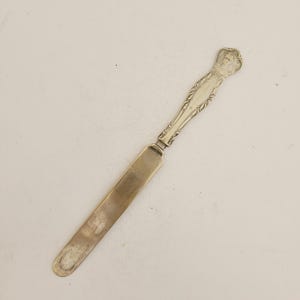 Antique 1899 Silver Plate Child's Knife: Raphael Madonna Design
