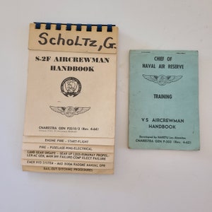 Vintage circa 1964 lot of 2 US Naval Aviation ephemera, S-2F &quot;Tracker&quot; Aircrewman Handbook and training booklet, VP Patrol Squadron