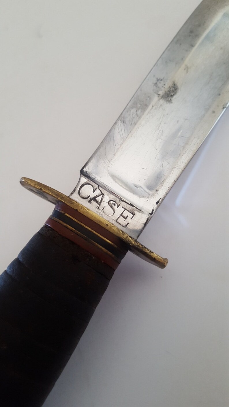 Vintage Case hunting knife fixed blade tang stamp dates Etsy