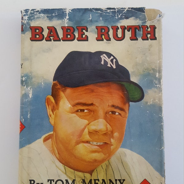 Vintage 1951 story of Babe Ruth by sportswriter Tom Meany, Grosset & Dunlap with dustjacket good condition.