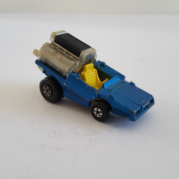 Vintage circa 1972 Matchbox Superfast Series No.42b "Tyre Fryer" metallic blue played with condition