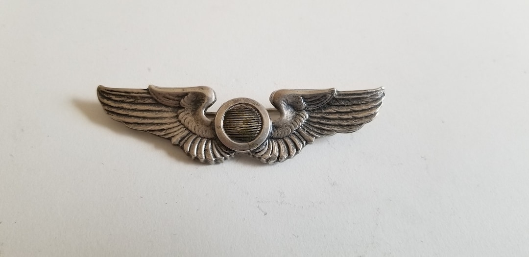 Vintage US Army Air Corps Aircraft Observer Sterling Silver Wings Pin ...
