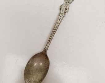 Vintage 1950's silver plate spoon , character created by Walter Lantz of Woody Woodpecker