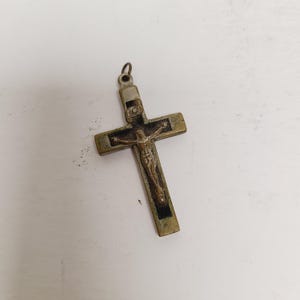 Antique German Crucifix rosary pendant, Catholic, 1920's religious item,