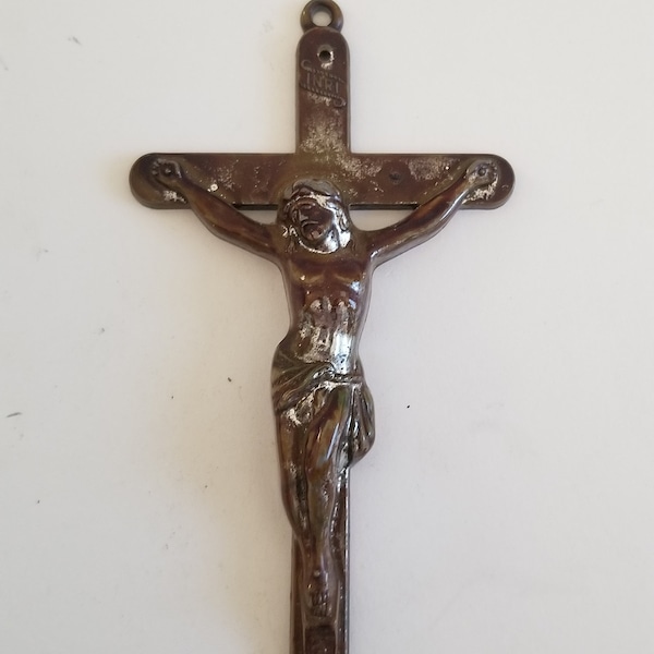 Vintage rosary Crucifix,  plastic found in a 1950's, Catholic church item, religious item