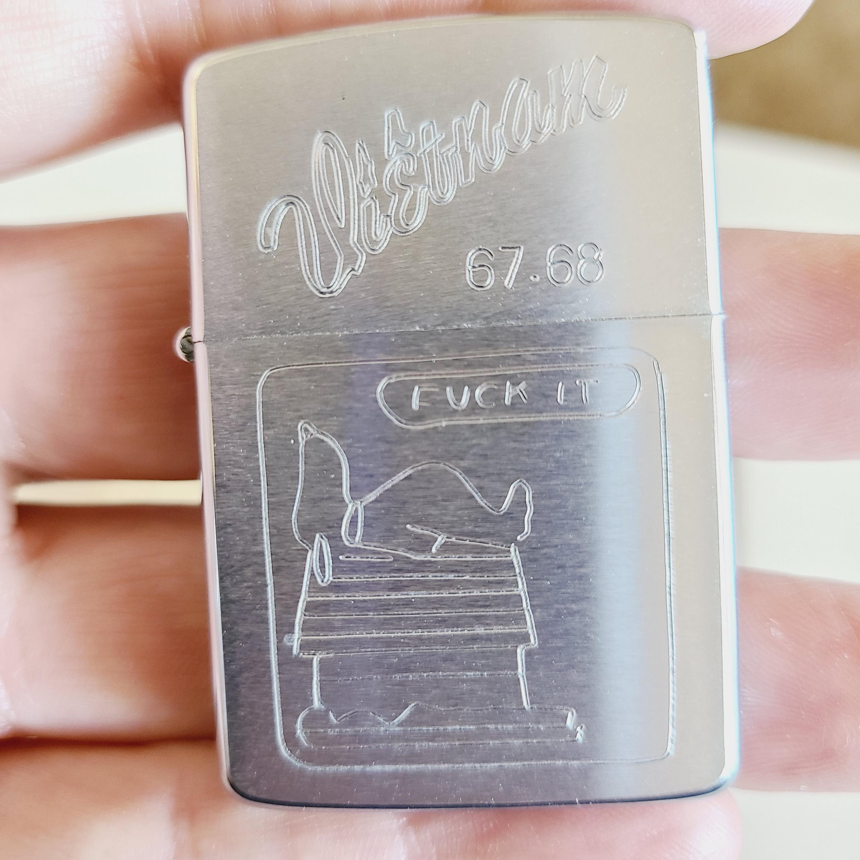 Vintage 1967 Zippo Lighter: Vietnam Snoopy Engraving, Original Box