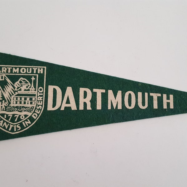 Vintage Hormel Meats promotional wool felt mini pennant Dartmouth College 9.5" x 3.5", 1950's