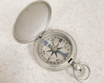 Vintage circa 1930's U.S. military Wittnauer/Longines pocket watch hunter case compass.