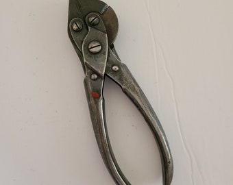Old Vtg Collectible Parallel Jaw Pliers With Side Cutter Hand Tool