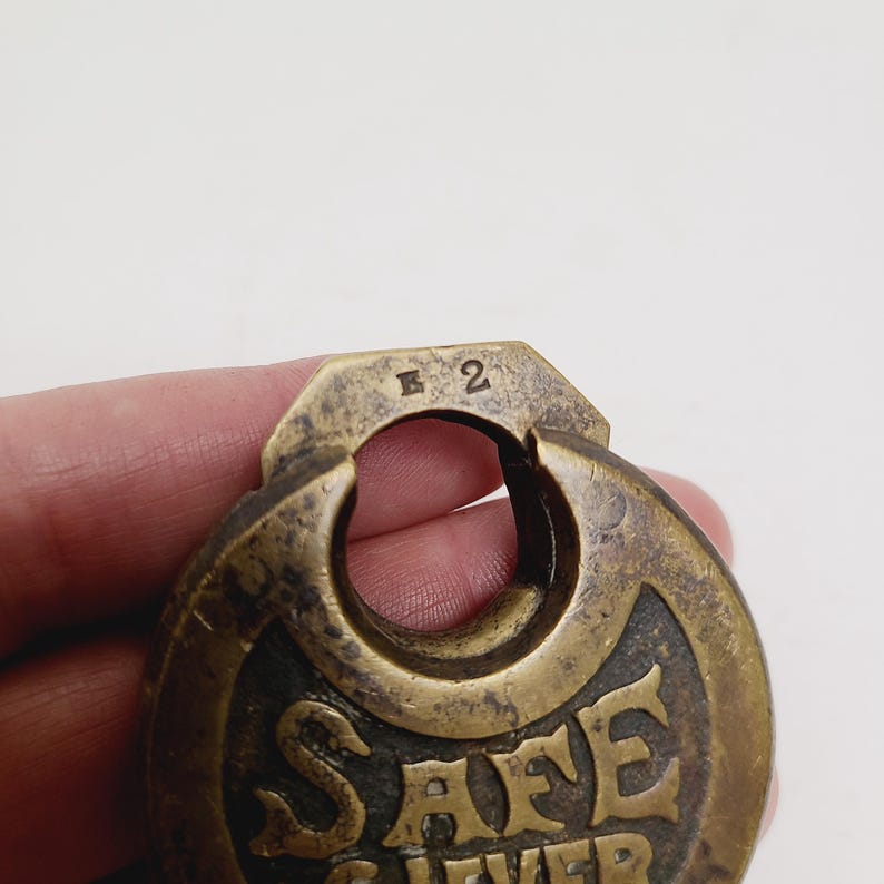Antique Circa 1890's Safe 6 Lever Brass Padlock With No Keys, Great ...