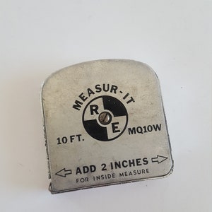 Vintage 1960&#39;s Justus Roe Measur-it 10 ft tape measure model MQ10W, pocket size thin blade