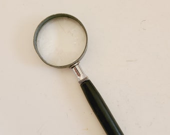 Vintage Atco USA Magnifying Glass: 1950's Wood Handle, 2" Glass