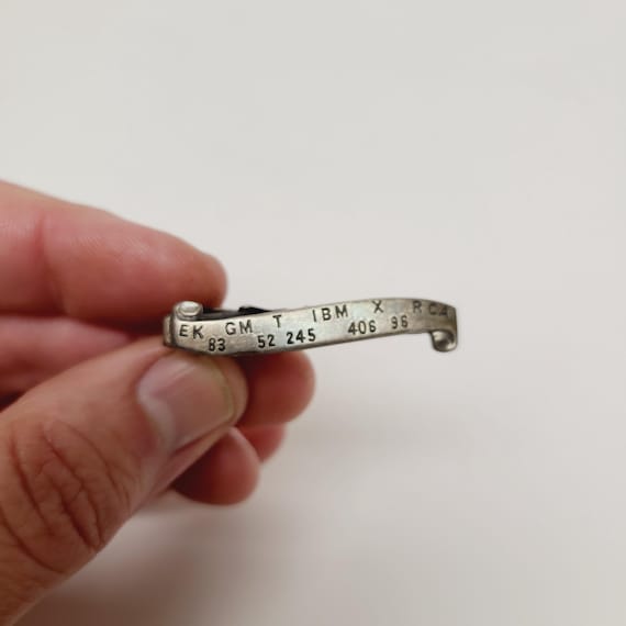 Vintage Stock Market Ticker Tape tie bar/tie clip Dow Jones Industrial collectible, 1960's