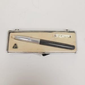 Vintage 1960s Sheaffer Fountain Pen: Black & Chrome, Original Box