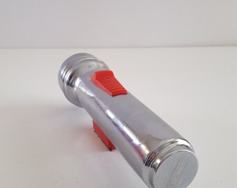 Lampe De Poche Vintage Duo-Tint Chromée, Deux Cellules, Avec Aimant Latéral, USA
