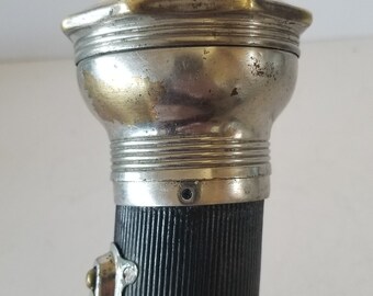 Antique Circa 1920's 3 D Cell Flashlight End Cap Identifies