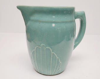 Vintage Art Deco Monmouth Stoneware Pottery, sage green color, Made in USA nice condition