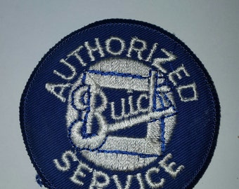 Vintage New Old Stock Buick Service uniform patch, grease monkey, mechanic, blue and white 1960's