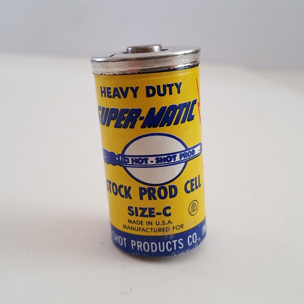 Vintage 1960s Hot Shot Super-Matic C Cell Battery: Display Only