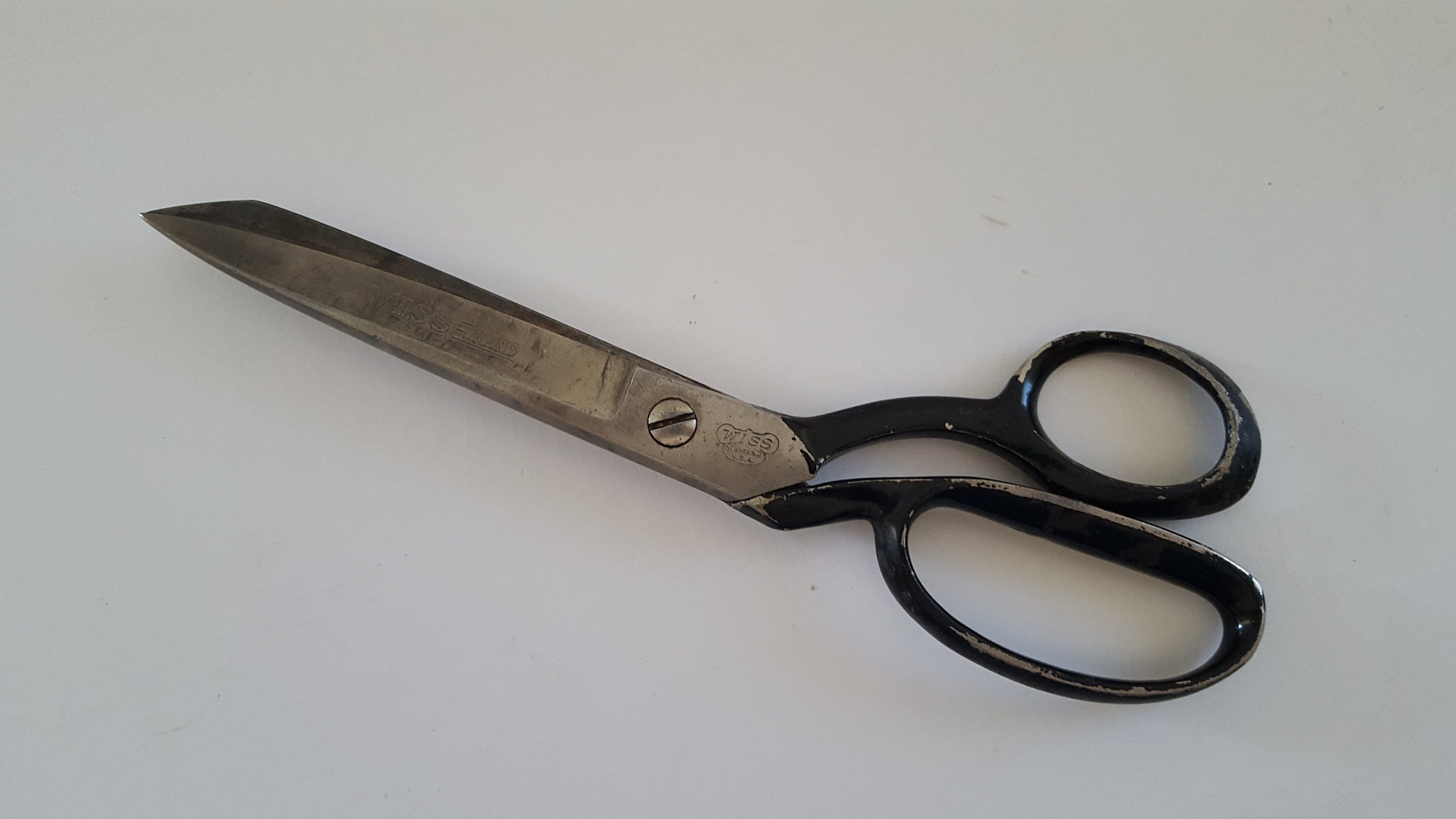 VINTAGE Wiss Inlaid USA No 22 STEEL 12 1/2 Industrial Upholstery Scissors
