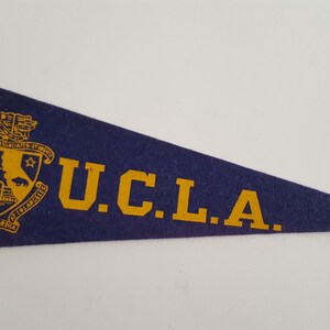 Vintage 1950&#39;s University of California Los Angeles UCLA Bruins souvenir pennant, Hormel Meats premium