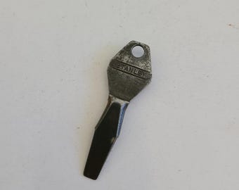 Vintage circa late 1950's Stanley Hardware Tools keyring standard screwdriver, patina