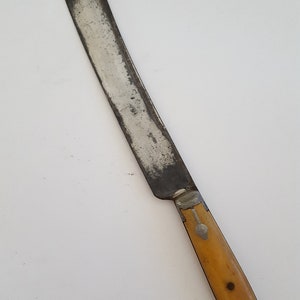 Antique American Cutlery Bone Handle Butter Knife: 1870s Lead Design