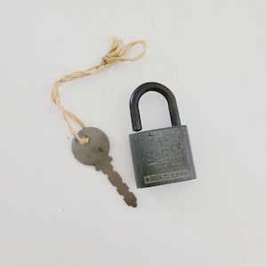 Vintage Circa 1960's to 1980's Brass US Padlock, American Vintage Circa 1960's to 1980's Brass US Padlock, American