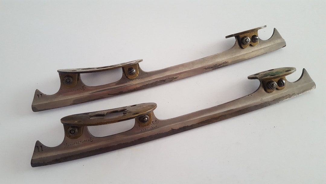 Antique Pair of Ice Skate Blades, Made by Wm. Marples & Sons, Sheffield